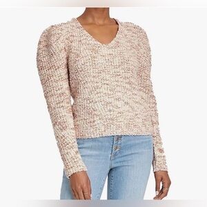 Women's V-Neck Pullover Sweater - Blush Pink